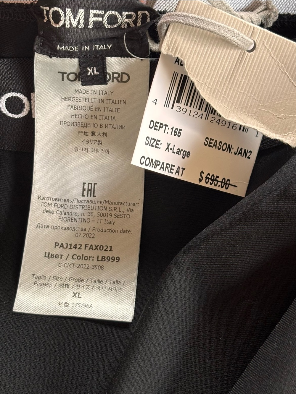 TOM FORD Black Logo Waist Signature Leggings XL NWT Made In Italy - Picture 11 of 11